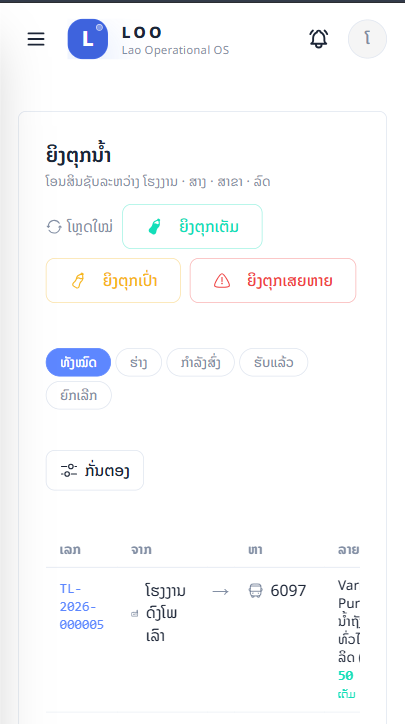 ລາຍການນ້ຳທີ່ຍິງມາໃຫ້ລົດ